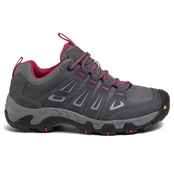 KEEN Hiking Shoes Women's Size 6.5 US Grey Pink OakRidge‎ Sneakers Leather Mesh - Picture 5 of 16
